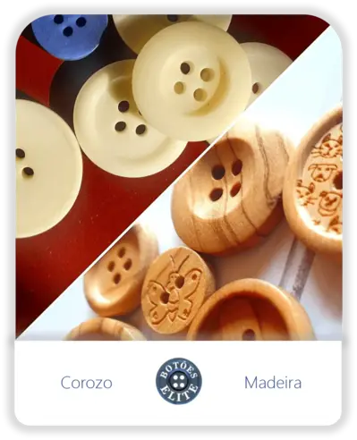 Botões Corozo e Botões Madeira